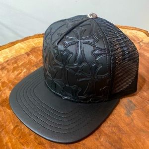 Chrome Hearts Black Allover-Cross Trucker Hat